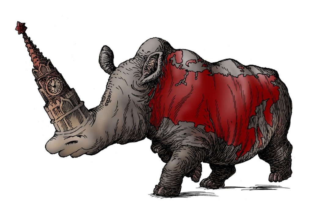 Political cartoon Vladimir Kazanevsky - rhino
