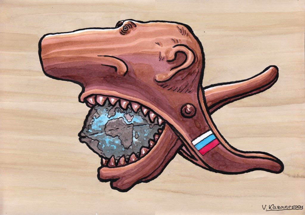 Political cartoon Vladimir Kazanevky - Putin nutcracker