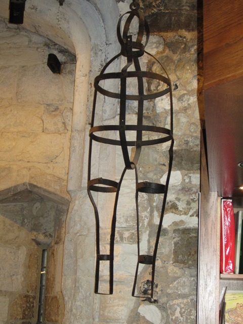 A gibbet cage – this one, at Winchester Museum, holds the body securely while allowing it to be clearly seen.