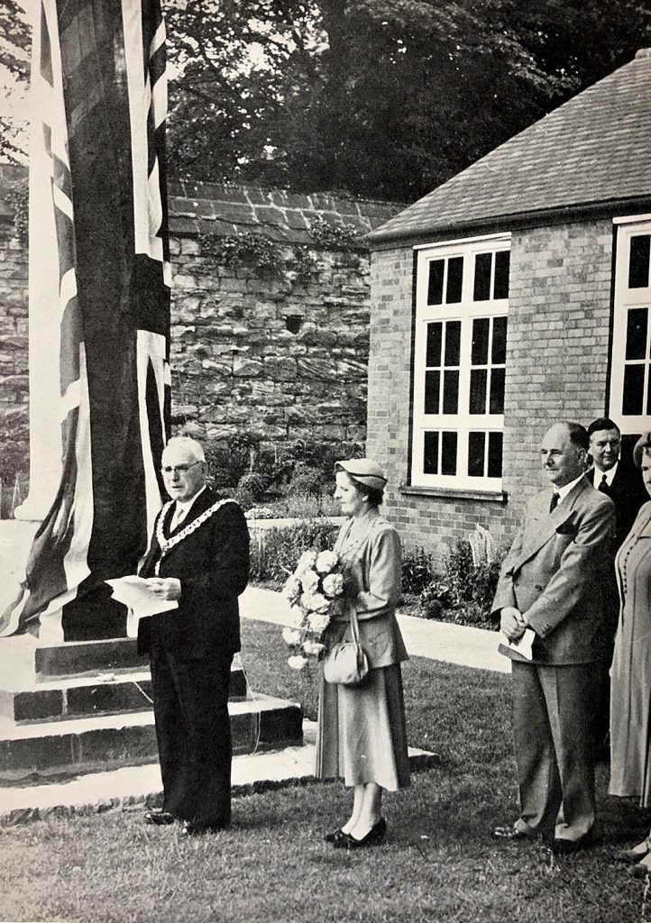 Photo of Charles Keene at the opening of the Newarke Houses Museum in 1953.