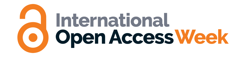 The logo of International Open Access Week which is an unlocked padlock.