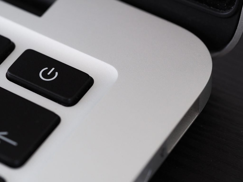 Image of laptop power button