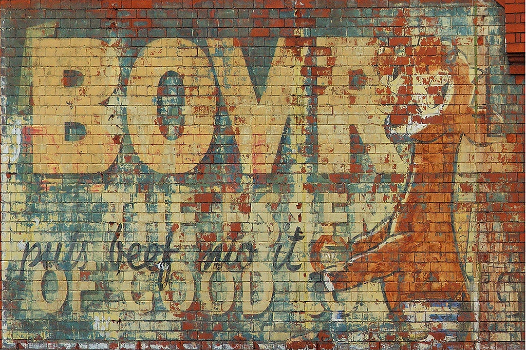 Photo of painted advertisement for Bovril.