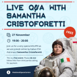 ESA Astronaut Samantha Cristoforetti: National Space Centre Live Q&A