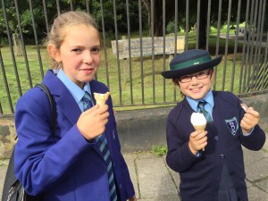 Sophia and Alessia with icecream