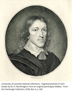 Engraved portrait of John Evelyn by W. H. Worthington, from an original painting by Walker. From the Fairclough Collection, EP36, Box 3, p. 310.