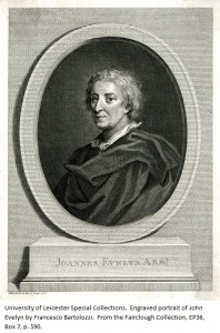 Engraved portrait of John Evelyn by Francesco Bartolozzi. From the Fairclough Collection, EP 36, Box 7, p. 590.