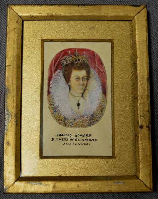 University of Leicester Special Collections. Miniature of Frances Stuart (née Howard), Duchess of Richmond and Lennox, from the Fairclough Collection