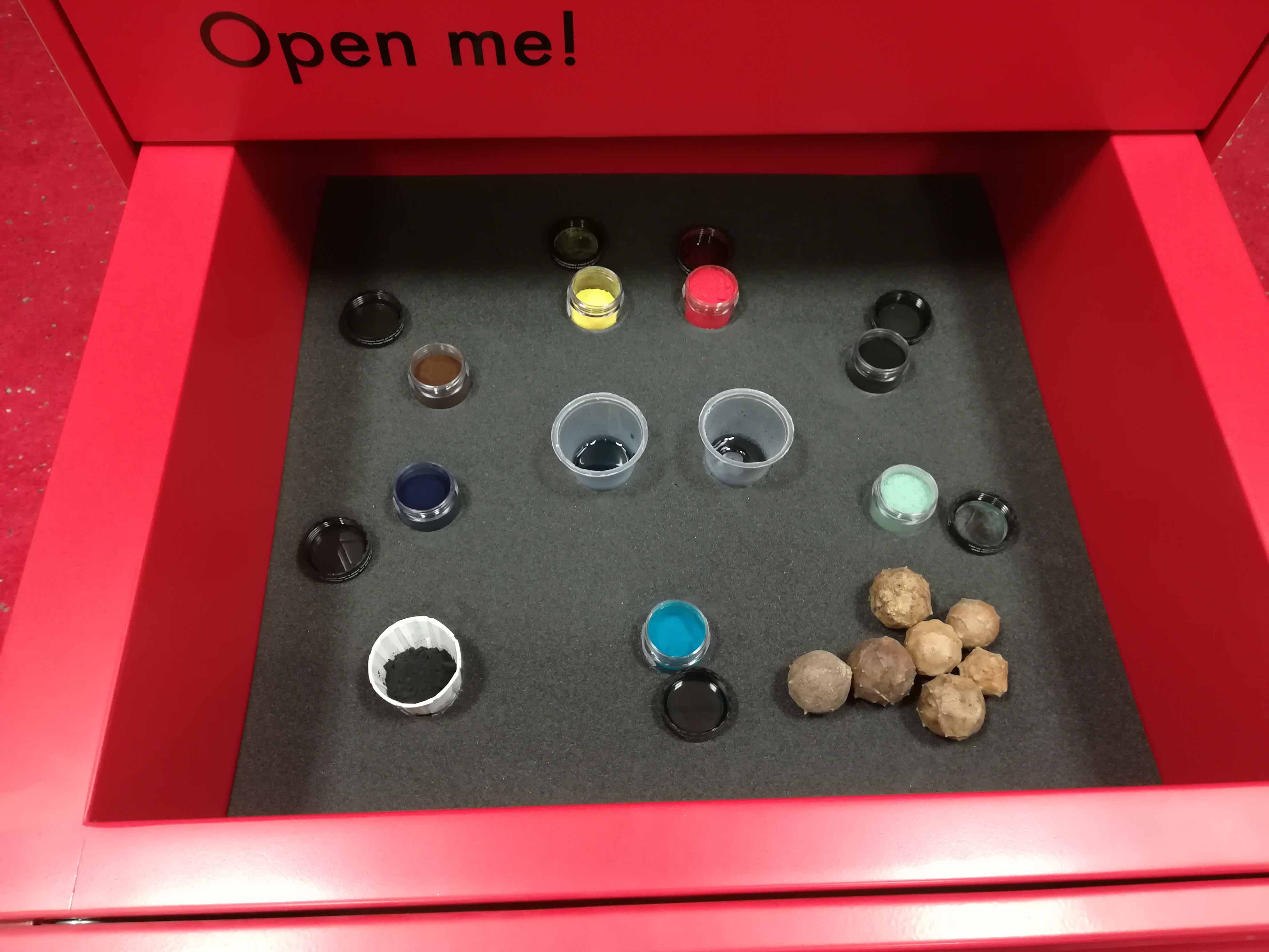 Contents of display case draw