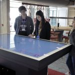 The digital table in the library at the University of Leicester