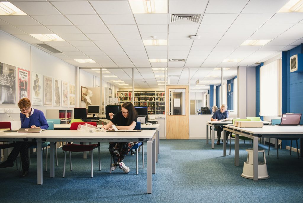 A photo of the reading room at the University of Nottingham Special Collections & Manuscripts