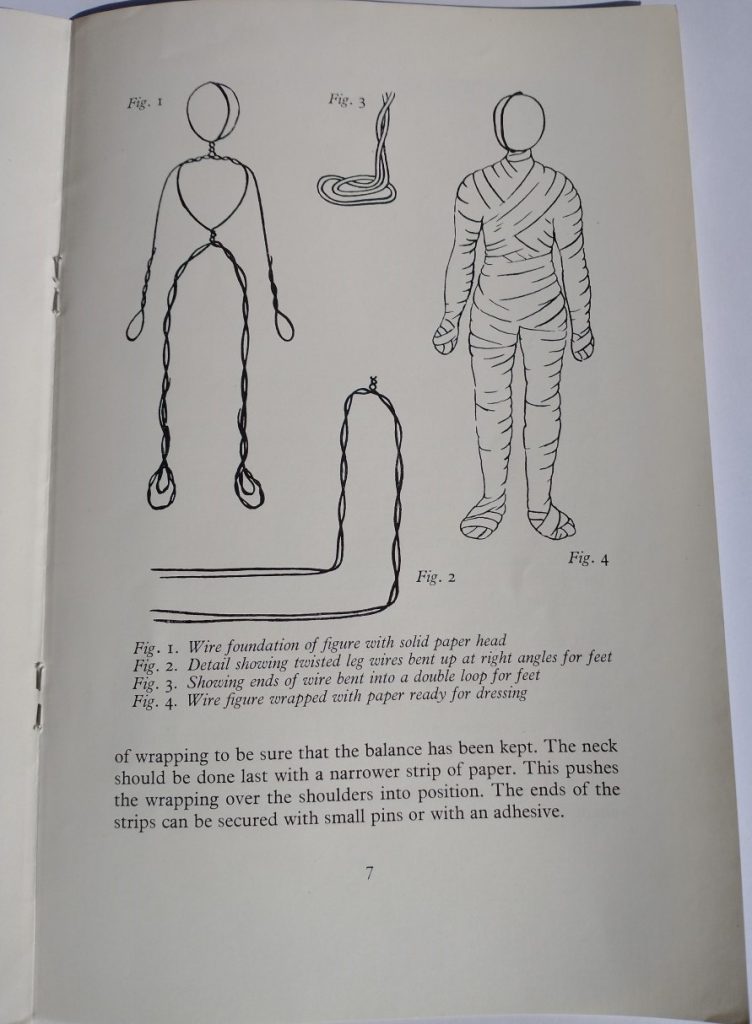 Image from the book illustrating building a figure using paper.