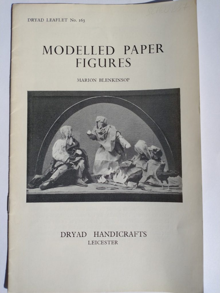 Image of the cover of the leaflet, Modelled paper figures by Marion Blenkinsop