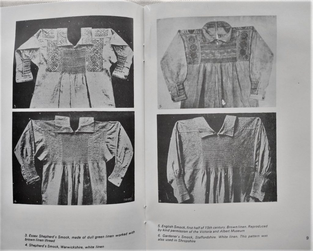 a page of the book showing different types of smock