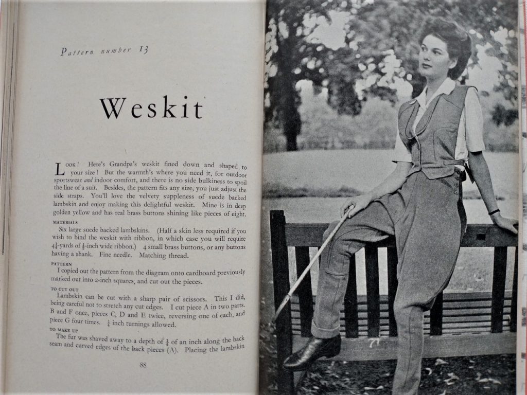page of the book illustrating a weskit outfit for women