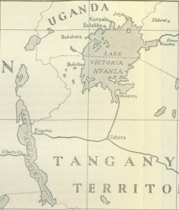 Map of Lake Victoria Nyanza and Lake Tanganyika